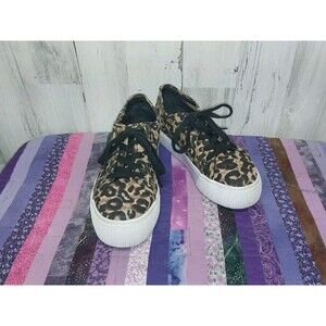 Steve Madden Cheetah Print Emmi Flatform Sneakers Size 10